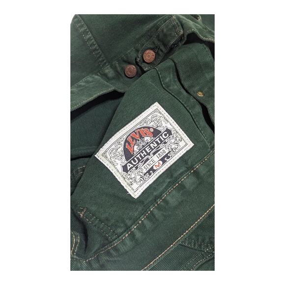 Vintage 90s Green Levi's Jacket 70597-0862 Size Medium 1993 - Picture 4 of 9